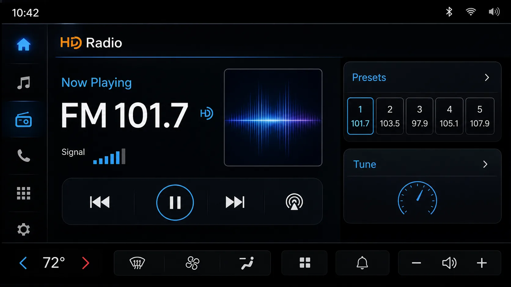 HD Radio now playing